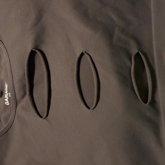 Garage Stretchy Grey Long Sleeve Top With Cutouts S - Picture 3 of 4